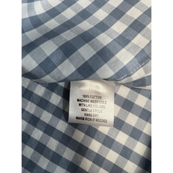 UNTUCKIT Womens Crispo Gingham Checkered Button Down Top~Size 6~Blue White - Picture 9 of 11